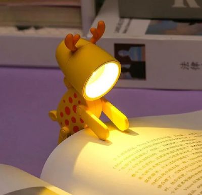 LED Mini Night Light Cute Dog Deer Foldable Desk Table Lamps Desktop Book Light Kids_img_1