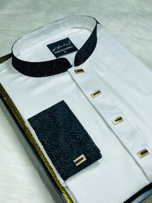 Black Katan Contrast White panjabi_img_2