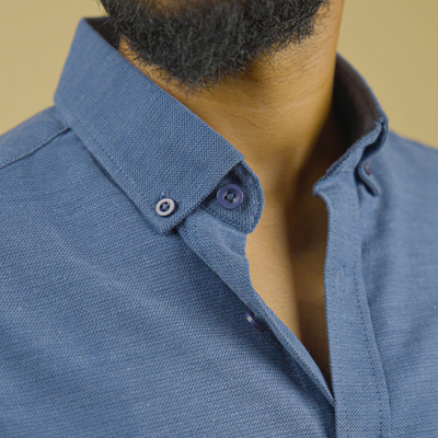 Dusty Blue Buttoned Down Shirt_img_1
