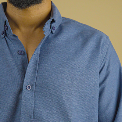 Dusty Blue Buttoned Down Shirt_img_3