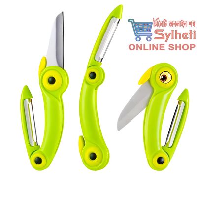 BTFLKNS Ceramic Paring Knife, Bird-shaped folding peeler, Ergonomic Handle Professional Knife, Super Sharp Blade Folding Knife with protective Sheath(Green)_img_2