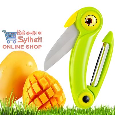 BTFLKNS Ceramic Paring Knife, Bird-shaped folding peeler, Ergonomic Handle Professional Knife, Super Sharp Blade Folding Knife with protective Sheath(Green)_img_1