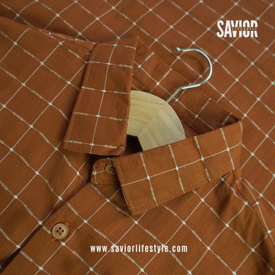 Camel Check - Pocketless Full Sleeve Check Shirt_img_0