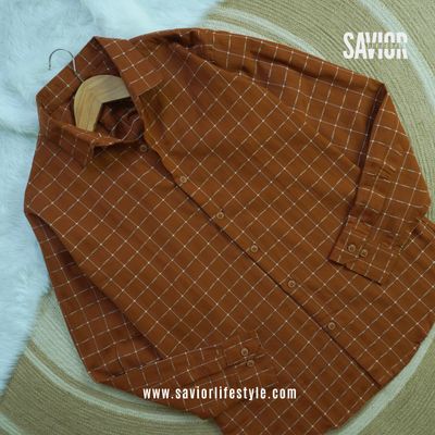 Camel Check - Pocketless Full Sleeve Check Shirt_img_3