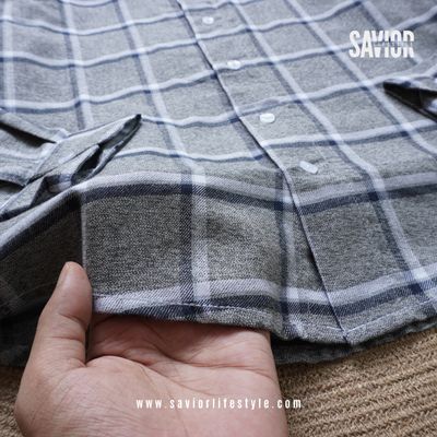 Stone Check - Full Sleeve Pocket Less Check Shirt_img_1