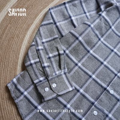 Stone Check - Full Sleeve Pocket Less Check Shirt_img_2