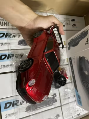 Porsche 993 911 Red RWB 4WD RC Drift Car With Tires & Traffic Cones_img_1