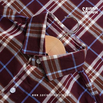 Maroon Line - Full Sleeve Pocket Less Check Shirt_img_0