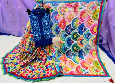 Sharee Panjabi Couple with Blouse Piece_img_0