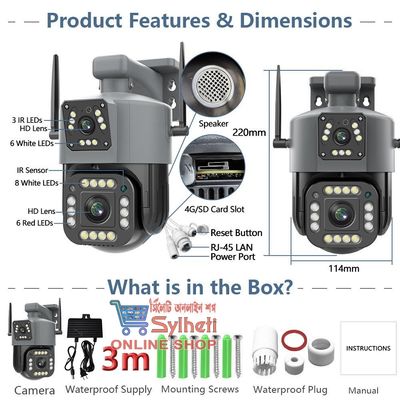 Speed-X IP Camera Wifi Wireless 2mp + 2mp HD Dual Lens PTZ + Still CCTV Surveillance Outdoor Wifi Camera_img_4
