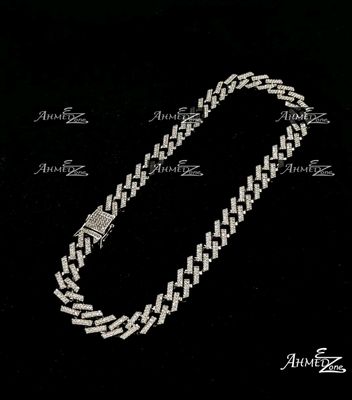 Hip Hop Iced Necklace Silver Color_img_0