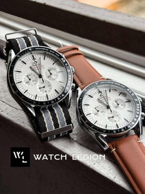 OMEGA WITH FREE NATO STRAP OFFER BROWN BELT WHITE DIAL_img_0