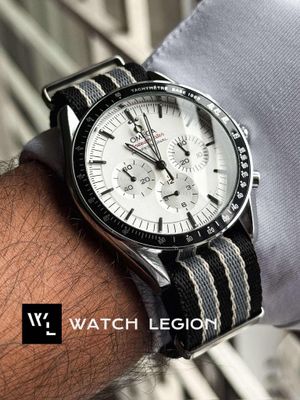 OMEGA WITH FREE NATO STRAP OFFER BROWN BELT WHITE DIAL_img_2