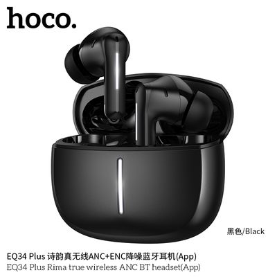 hoco EQ34 Plus True Wireless ANC+ENC Noise Reduction App Control Bluetooth Earphone(Black)_img_2
