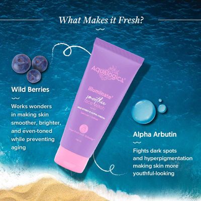 Aqualogica Illuminate+ Smoothie Face Wash with Wild Berries & Alpha Arbutin 100ml_img_2
