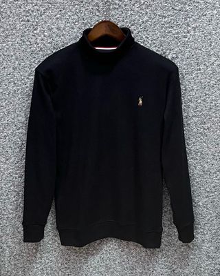 Polo Ralph Lauren Ribbed Cotton Turtleneck Sweater- Black_img_0