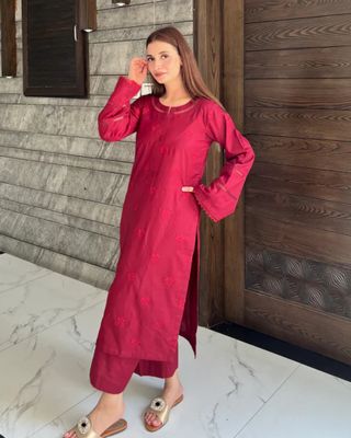 premium Maroon Amber 2Piece | Eid Collection 2025_img_2
