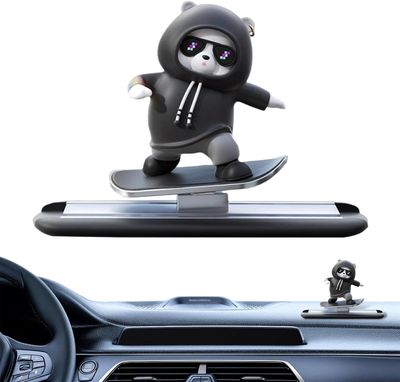 Bear Dashboard Decorations | Car Interior Decoration - Funny Skateboard Bear Decoration, Dashboard Car Decor, Car Dashboard Ornament_img_0