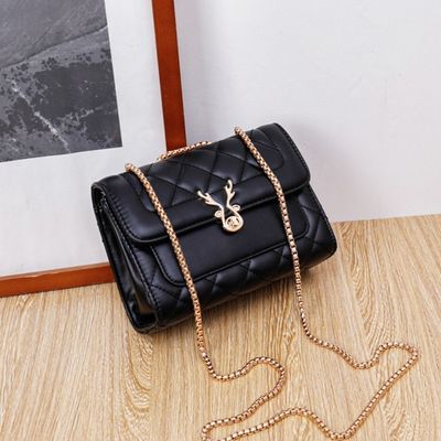 2025 summer new sheep rhombus bag shoulder bag ladies bag pu bag messenger bag chain bag small fragrance style_img_2