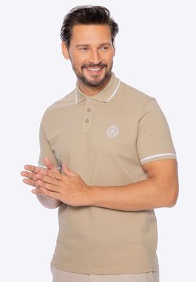 Wittchen Men's cotton polo shirt with navy blue and white trim_img_6
