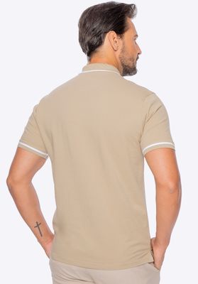 Wittchen Men's cotton polo shirt with navy blue and white trim_img_9