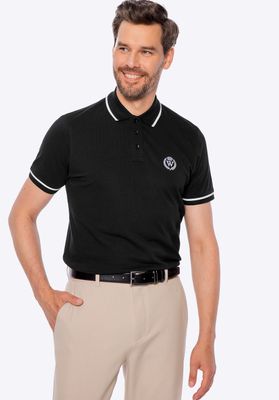 Wittchen Men's cotton polo shirt with navy blue and white trim_img_13