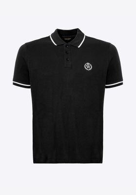 Wittchen Men's cotton polo shirt with navy blue and white trim_img_16