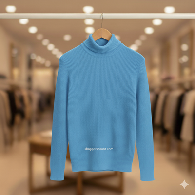 Classic Sky Blue Turtleneck Sweater_img_0