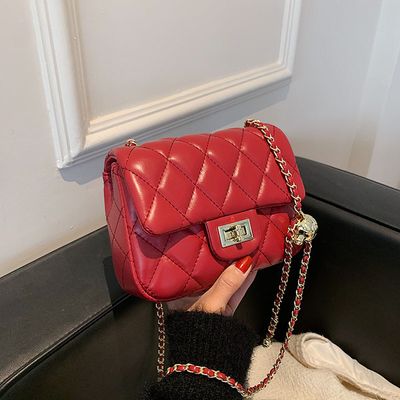 Bag Women's Bag Guangzhou Bag 2025 New Shoulder Bag Underarm Bag Small Chanel Style Rhombic Chain Bag Crossbody Bag_img_5