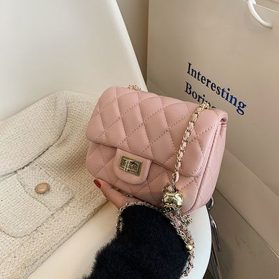 Bag Women's Bag Guangzhou Bag 2025 New Shoulder Bag Underarm Bag Small Chanel Style Rhombic Chain Bag Crossbody Bag_img_3