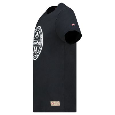 T-Shirt Col Rond avec Impressions et Drapeau NOIR_img_1