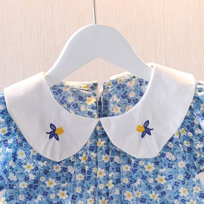 Imported 🌸 Girls’ Summer Korean Style Embroidered Dress – Doll Collar Design_img_2