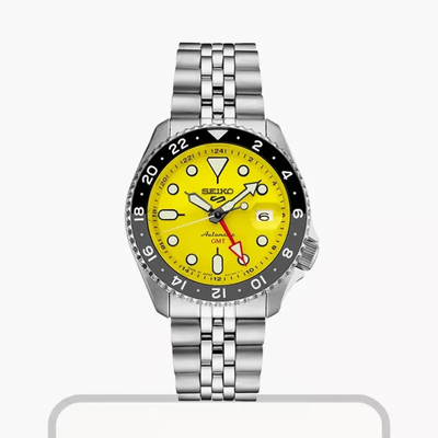 Seiko 5 Sports GMT Vibrant Yellow Dial Men's Watch- SSK017J1_img_0