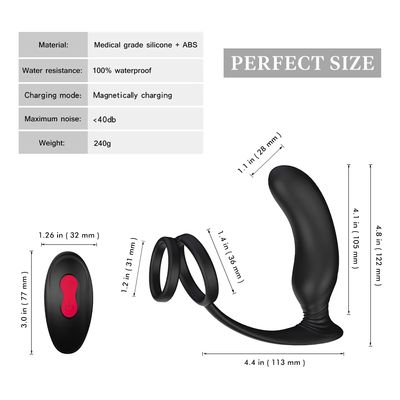 Male Prostate Massage Vibrator Butt Anal Plug Silicone Prostate Stimulator Delay Ejaculation Ring Adult sex Toy For Men tail 18+_img_2
