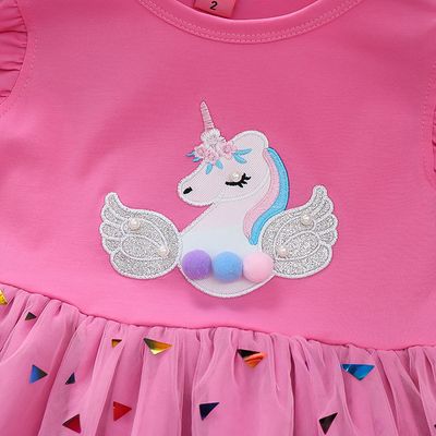 Imported 🦄 Baby Girls’ Summer Unicorn Princess Dress – Cotton Mesh Fairy Style_img_3