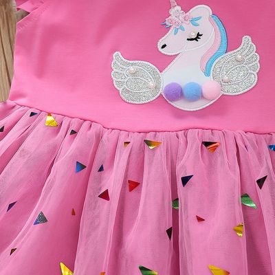 Imported 🦄 Baby Girls’ Summer Unicorn Princess Dress – Cotton Mesh Fairy Style_img_6