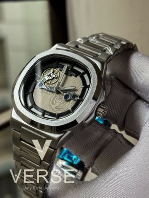 PATEK PHILIPPE SILVER CHAIN BLACK DIAL SWEEP NEW_img_0