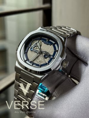 PATEK PHILIPPE SILVER CHAIN BLUE DIAL SWEEP NEW_img_0