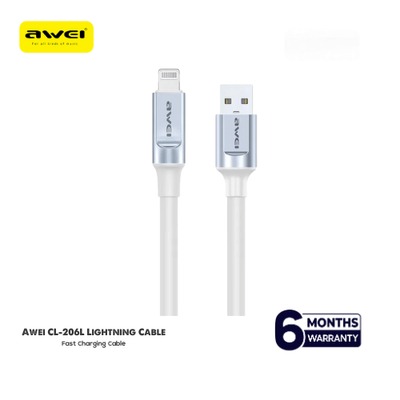 Awei CL-206L Lightning Cable Fast Charging 2.4A USB Data Sync Cord For iPhone_img_0