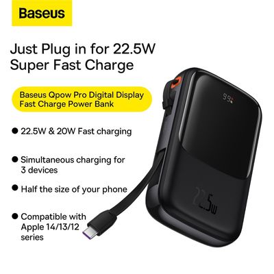 Baseus Power Bank Qpow Pro Digital Display Fast Charge 10000mAh 22.5W Type-C_img_3