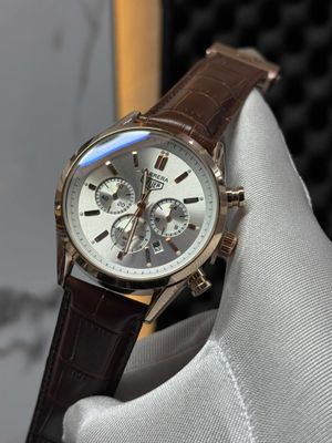 TAG THREE CHRONO BROWN BELT WHITE DIAL RG CASE_img_0