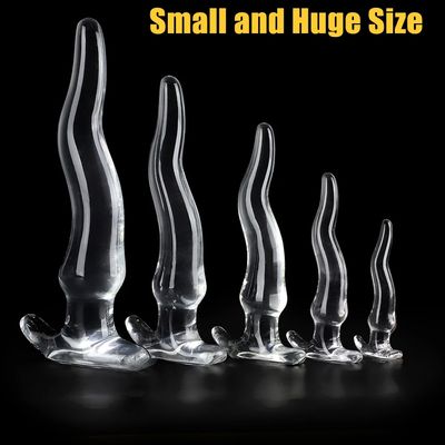Huge Long Anal Plug 5 Size Prostate Massager Crystal Soft TPE Anus Dilator Vagina Stimulator Sex Toys For Women Men Gay_img_1