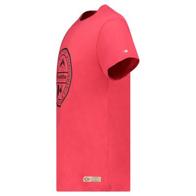 T-Shirt Col Rond avec Impressions et Drapeau Rouge_img_1
