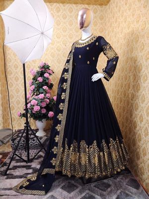 Semi –Embroidery & Sequence Work Party dress_img_2