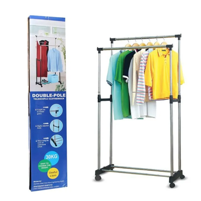 Double Pole Cloth Hanger Stainless Steel_img_2