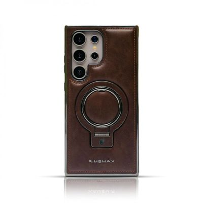 RMBMAX High-End Compatible PU Leather MagSafe Stand Case For Samsung Galaxy S25ultra S24ultra S23ultra_img_1