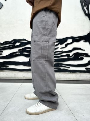 Baggy fitted gray twill cargo pant_img_0