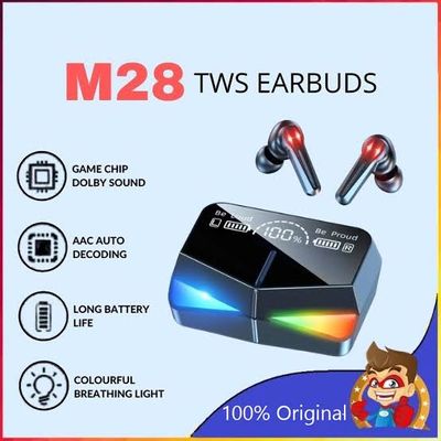 Original M28 TWS Bluetooth 5.1 Gaming Headset Dual Mode Wireless Earphones Sports Stereo Sound Low Latency LED Digital Display Smart Touch Earphone_img_1