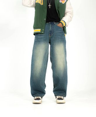 Vintage blue baggy fitted denim pant_img_0