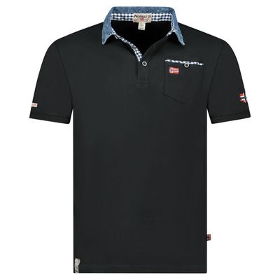 Polo shirt with pocket, prints and flag details Black_img_0